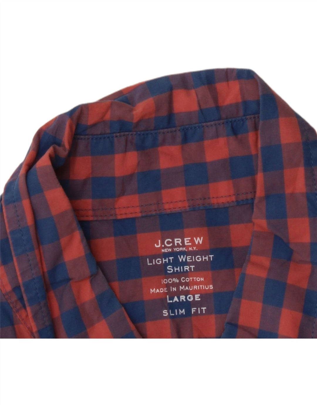 J. CREW Mens Slim Fit Shirt Large Red Check Cotton Vintage J. Crew and Second-Hand J. Crew from Messina Hembry 