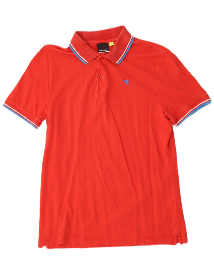 Diadora Polo Hombre Grande Rojo Algodón