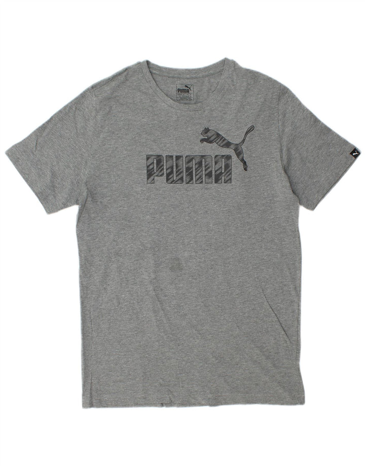 Puma Camiseta gráfica para hombre Top gris medio moteado