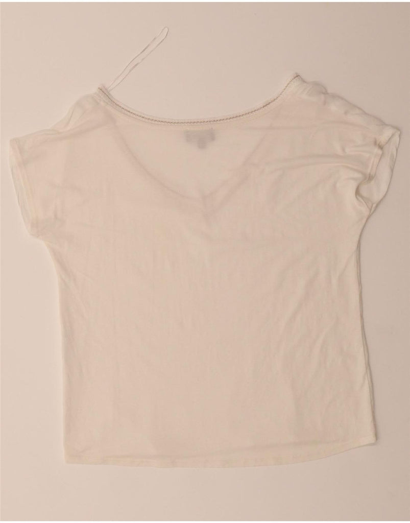 KOOKAI Womens T-Shirt Top Size 1 Small White Vintage Kookai and Second-Hand Kookai from Messina Hembry 