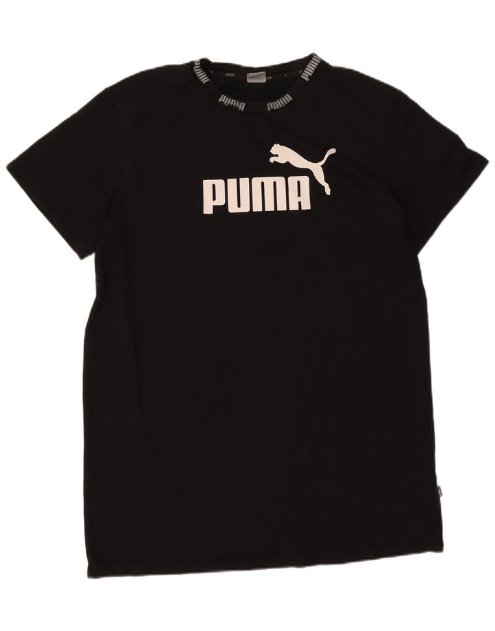 Puma Camiseta gráfica para hombre Top Medium Black Cotton