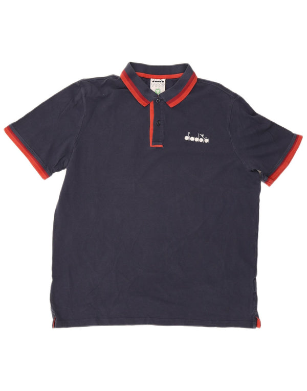 Diadora Polo Hombre XL Azul Marino Rayas