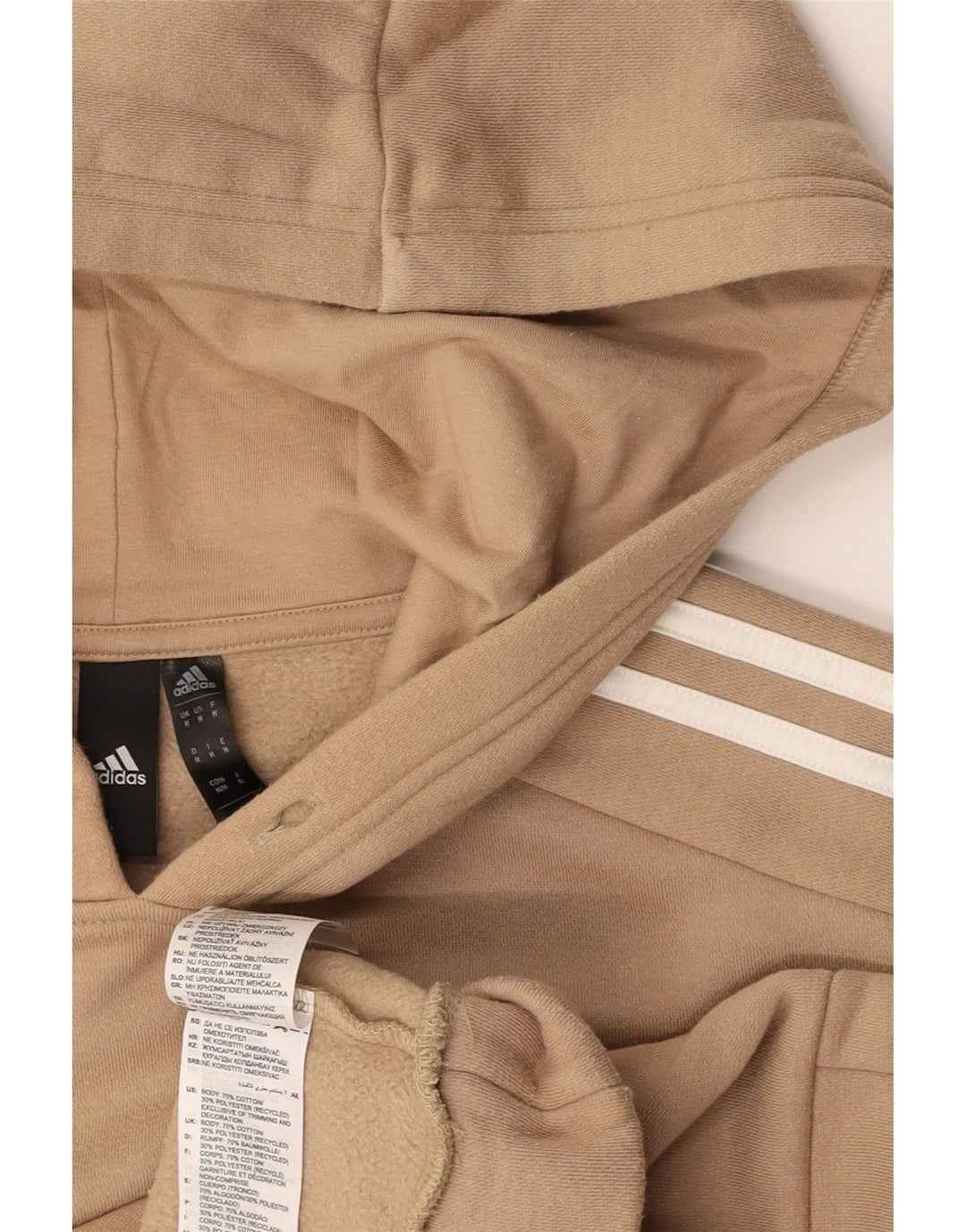 ADIDAS Hombre Sudadera con capucha Jumper Algodón Beige Medio