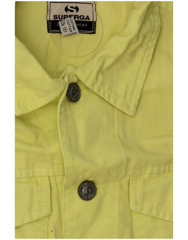 Superga Mujer Crop Denim Chaleco IT 44 Algodón Amarillo Medio