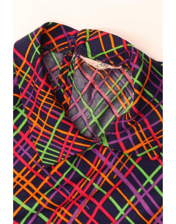 Vintage mujer sin mangas A-Line vestido IT 42 medio multicolor geométrico