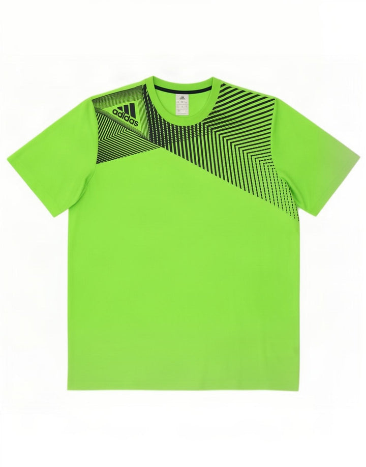 Adidas Hombre Camiseta Top XL Verde Geométrico Poliéster