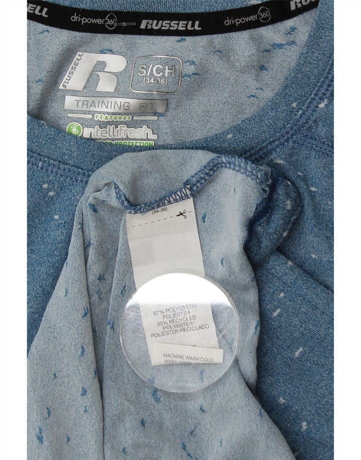 RUSSELL ATHLETIC Camiseta Dri-Power para hombre Top pequeño poliéster moteado azul