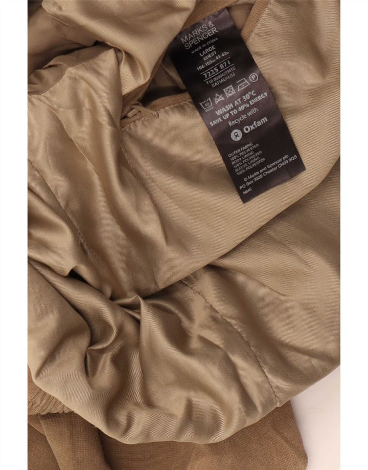 Marks & Spencer Chaqueta Bomber para Hombre UK 40 Grande Poliéster Beige