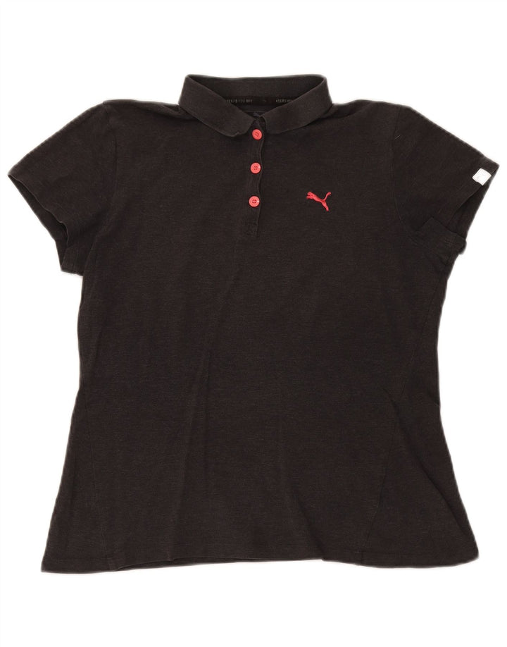 Puma Polo de manga corta para mujer, ajuste regular, talla 40, color gris medio