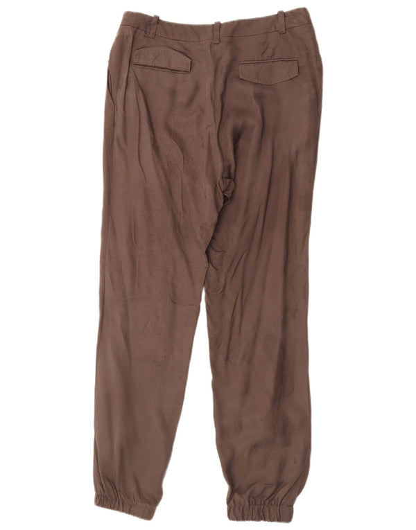Guess Mujer Joggers Pantalones Casuales IT 42 Medium W27 L29 Marrón Cupro