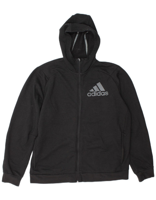 Adidas Sudadera con capucha y cremallera gráfica para hombre XL Poliéster gris