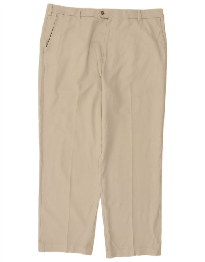 Pantalón chino recto Izod para hombre W36 L32 Poliéster blanco roto
