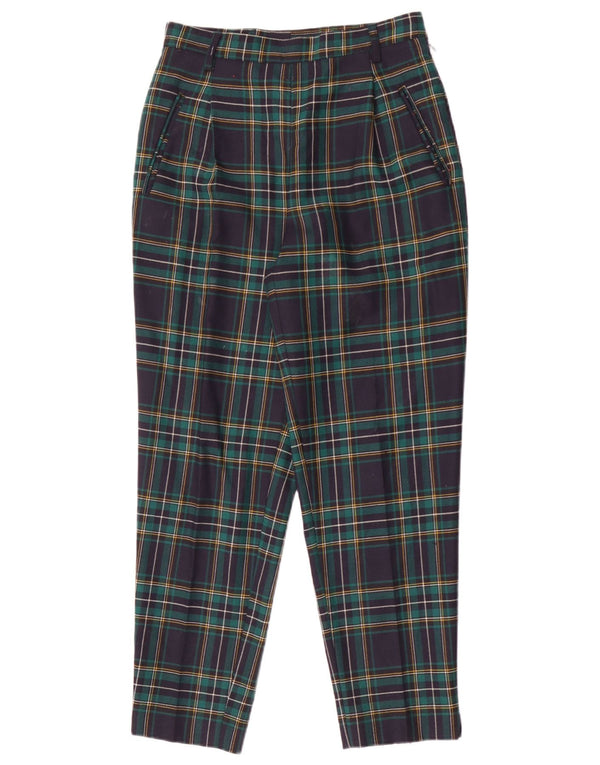 Gianni Abozzi Pantalón de traje cónico para mujer IT 44 Medium W28 L27 Green Check