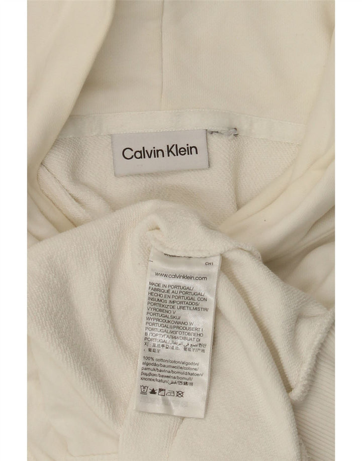 Calvin Klein Jersey con capucha gráfica para hombre 3XL Algodón blanco roto