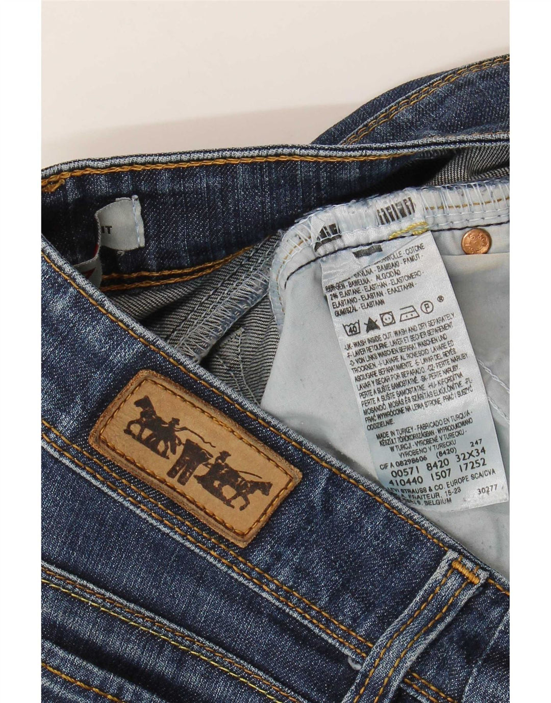 Levi's Mujer 571 Slim Jeans W32 L28 Algodón Azul