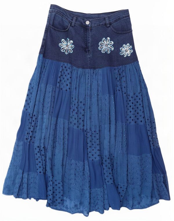 Positano by Jean Paul Falda acampanada para mujer grande W32 azul patchwork