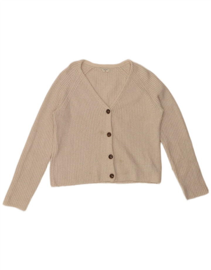 FAT FACE Suéter tipo cárdigan extragrande para mujer UK 10 Small White Nylon