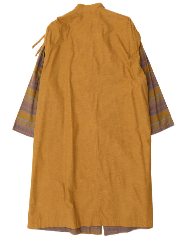 Vintage mujer abrigo Reino Unido 14 bloque de color amarillo grande