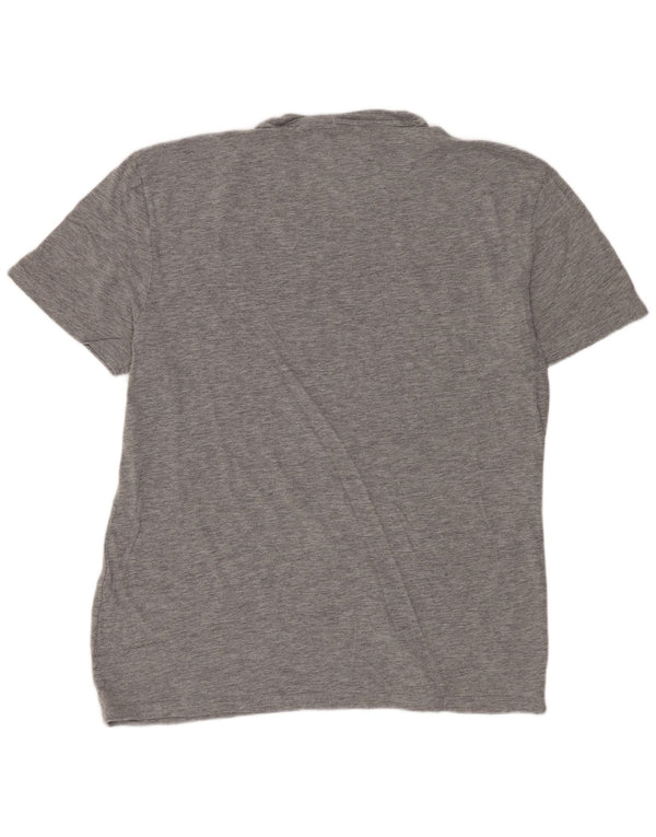 Tommy Hilfiger Camiseta gráfica de corte regular para hombre Top XL Gris moteado