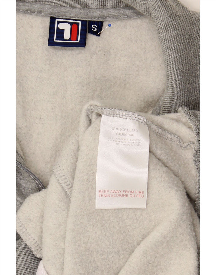 FILA Sudadera con capucha y cremallera para hombre, talla pequeña, algodón gris