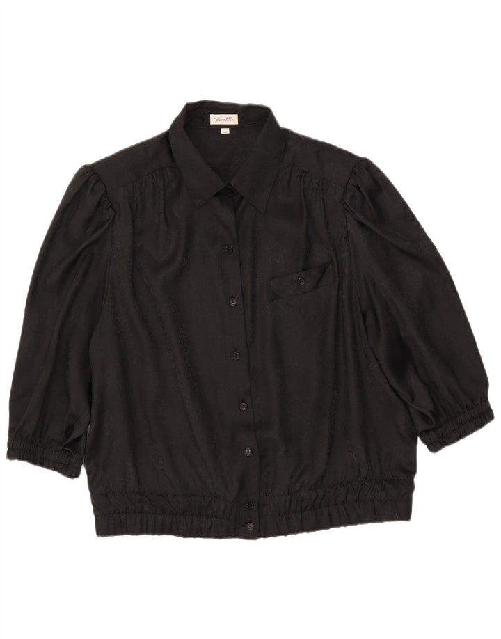 Marco Pecci Blusa de manga 3/4 para mujer IT 44 Poliéster negro mediano