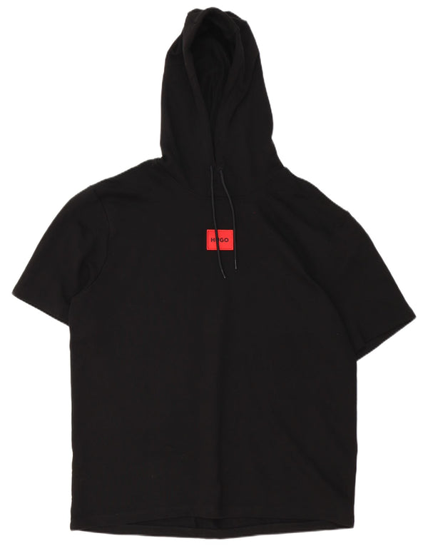 Hugo Boss Hombre Camiseta Con Capucha Top XL Algodón Negro