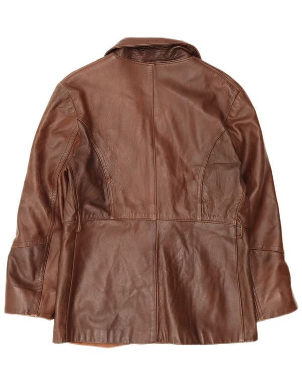 Lavorazione Artigiana Chaqueta cruzada para mujer UK 46 Large Brown