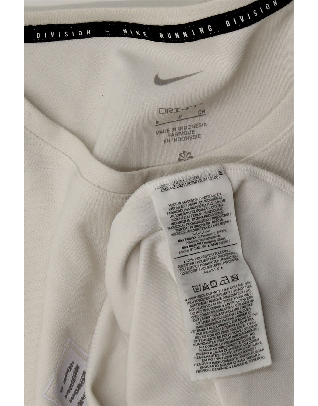 Nike Dri Fit Graphic Camiseta para hombre, talla pequeña, poliéster blanco