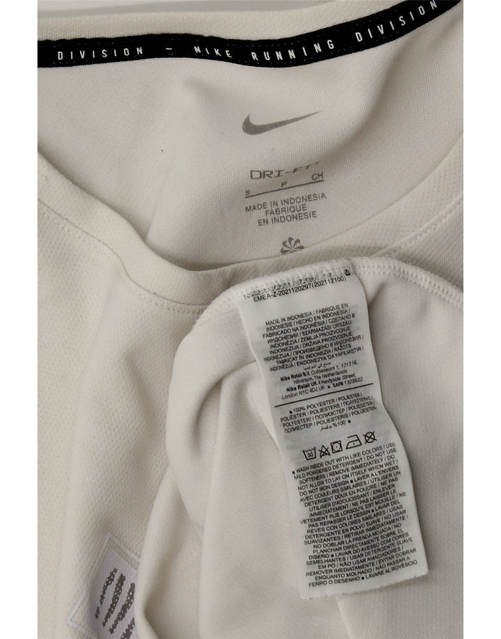 Nike Dri Fit Graphic Camiseta para hombre, talla pequeña, poliéster blanco