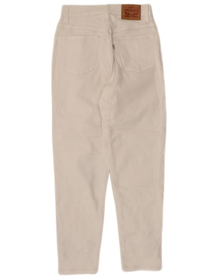 Vaqueros Levi's Mom Cropped Mujer W24 L24 Algodón Blanco Roto