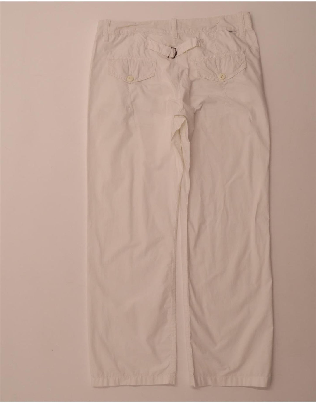 CALVIN KLEIN Pantalones rectos informales para mujer W34 L30 Algodón blanco
