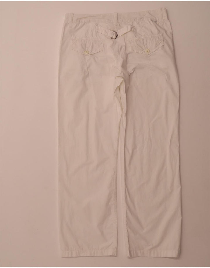 CALVIN KLEIN Pantalones rectos informales para mujer W34 L30 Algodón blanco