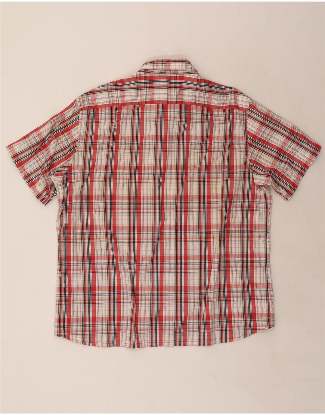 Carrera Camisa de manga corta para hombre 2XL Algodón a cuadros rojos