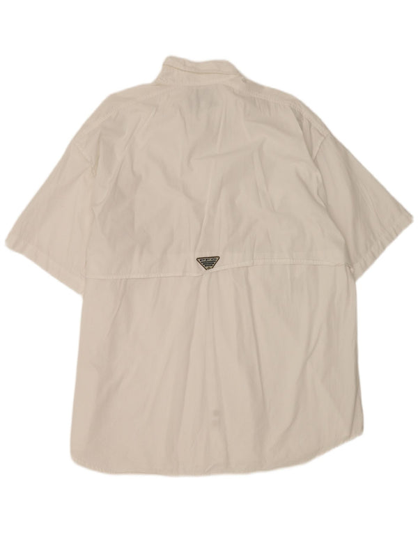 Columbia Camisa Manga Corta Hombre 2XL Algodón Blanco