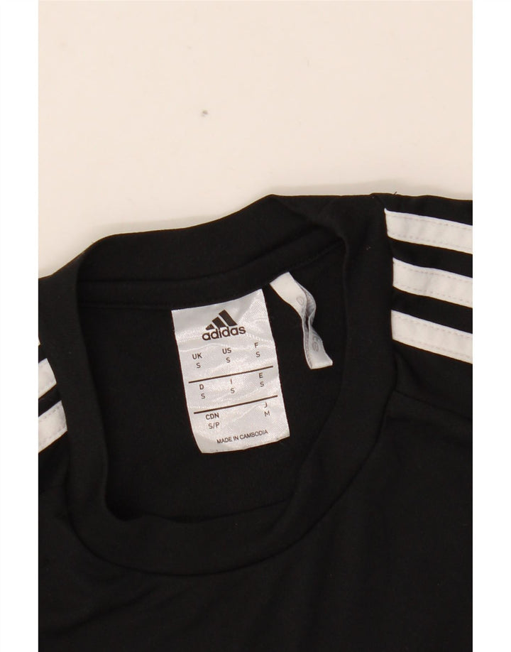 ADIDAS Mens Climalite Camiseta Top Pequeño Negro Colorblock