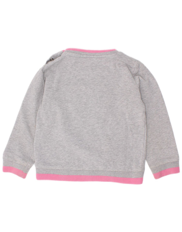 Guess Sudadera gráfica para bebés niñas 18-24 meses Gris Colorblock