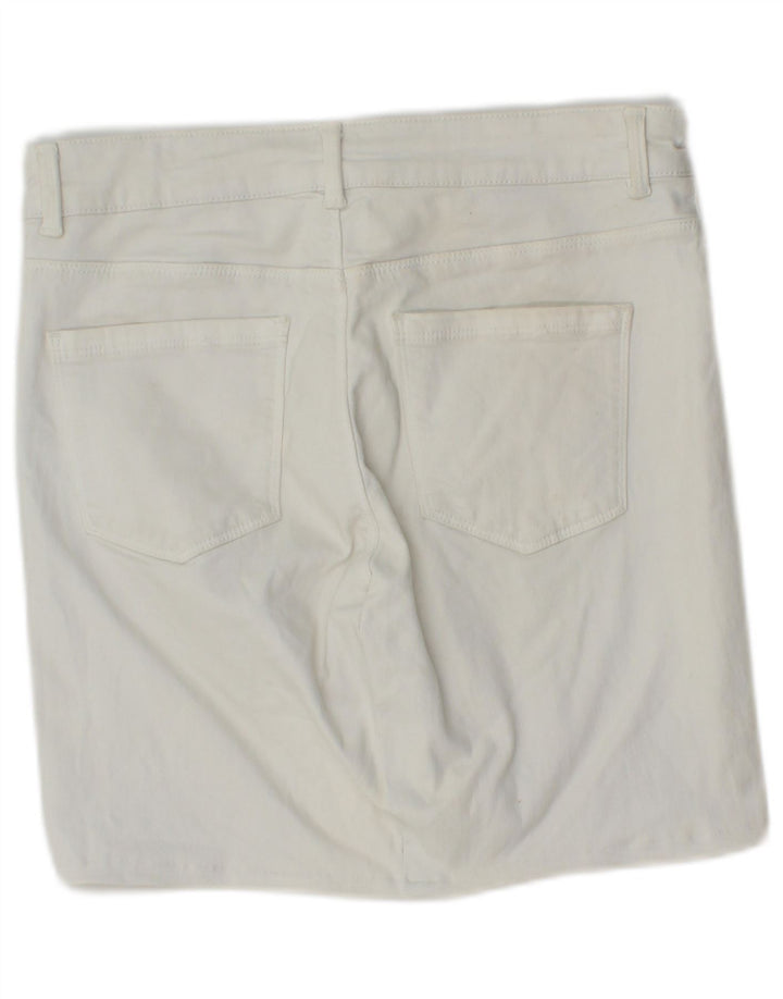 Oasis Pantalones cortos vaqueros para mujer UK 12 Medium W28 Algodón blanco
