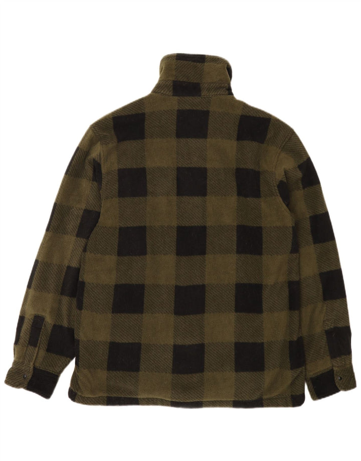 Parkside Chaqueta polar para hombre UK 40 Large Caqui Gingham Poliéster