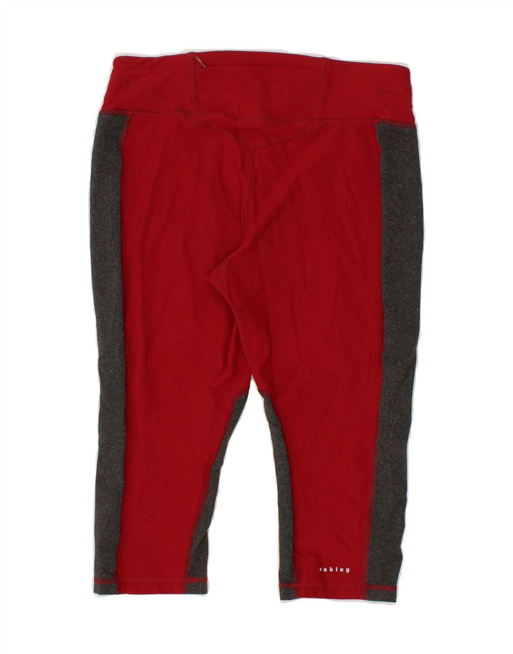 OAKLEY Womens Capri Leggings UK 12 Medium  Red Colourblock Polyester Vintage Oakley and Second-Hand Oakley from Messina Hembry 