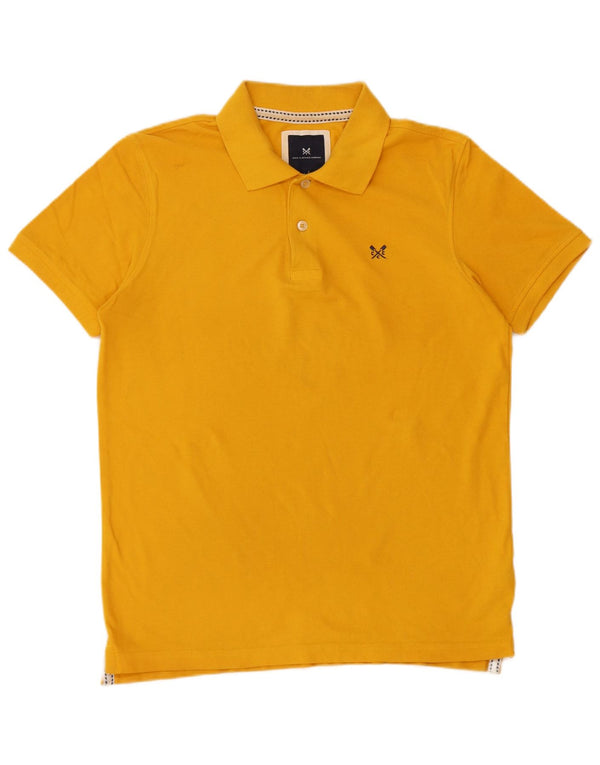 Crew Clothing Polo para hombre de algodón amarillo medio