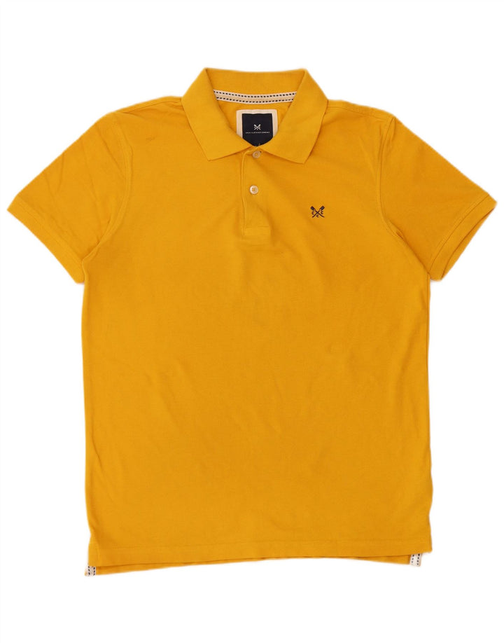 Crew Clothing Polo para hombre de algodón amarillo medio