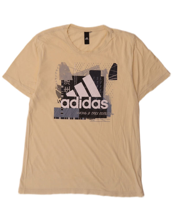 Adidas Hombre Camiseta Gráfica Top Medium Amarillo