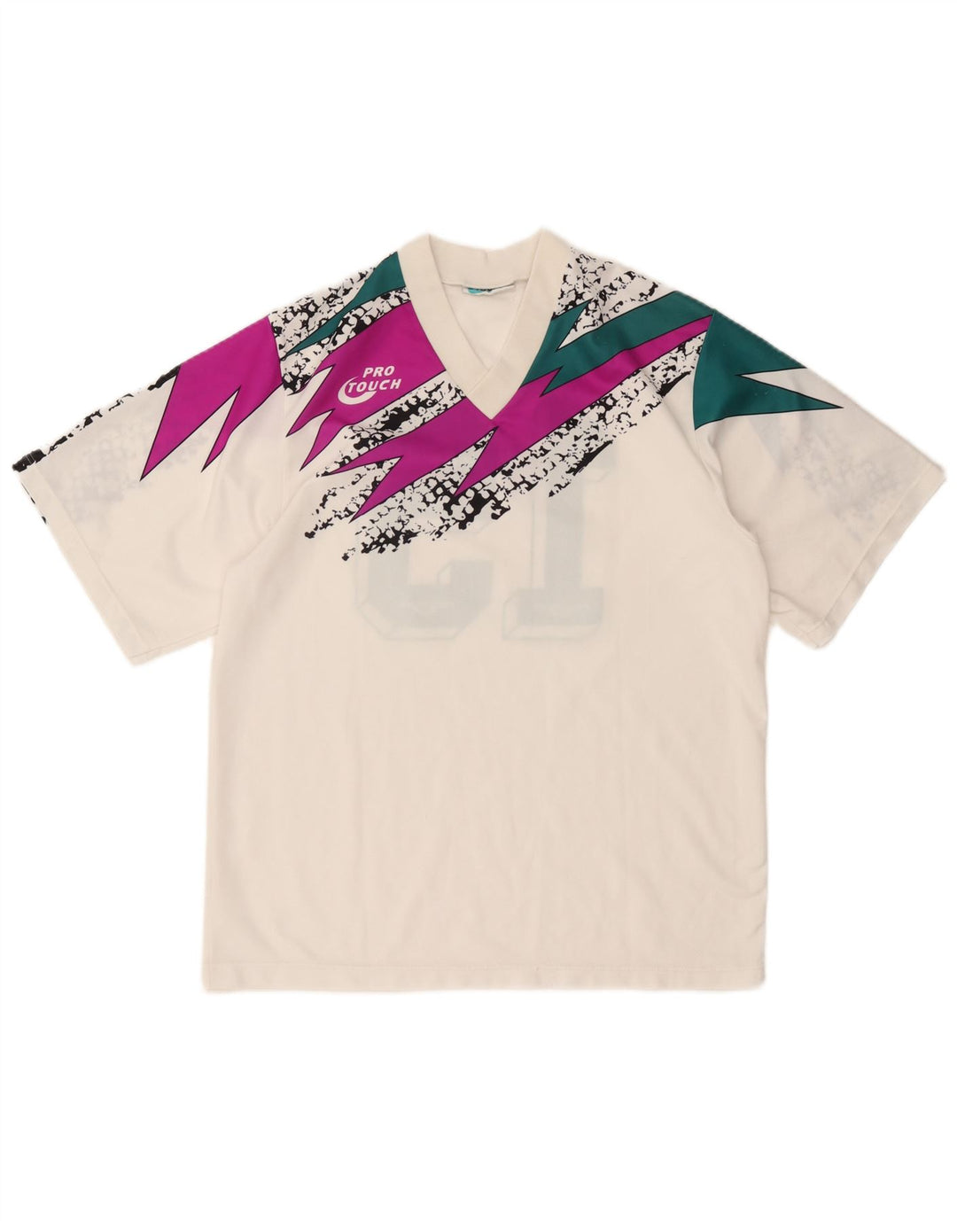 Pro Touch - Camiseta gráfica para hombre, talla grande, color blanco roto, deportes geométricos