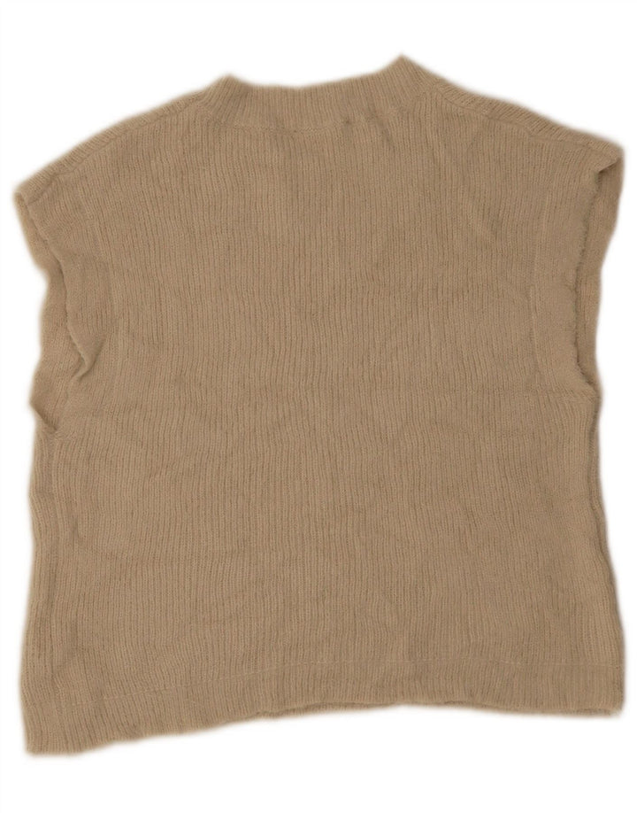 Zara Mujer Chaleco Tank Top Reino Unido 12 Medio Beige Acrílico