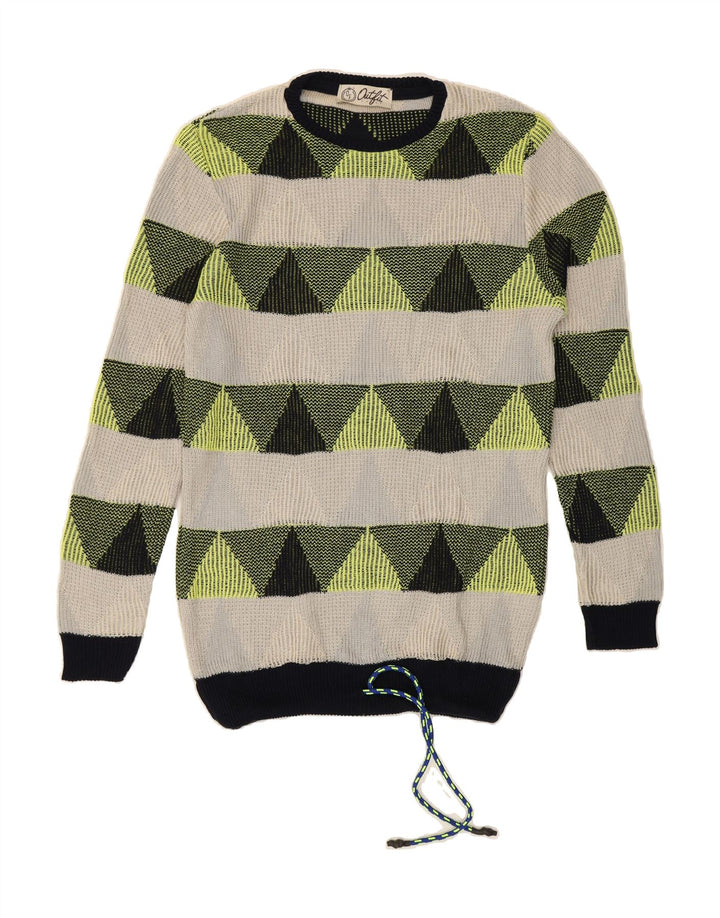 VINTAGE Womens Crew Neck Jumper Sweater UK 14 Medium Multicoloured Vintage Vintage and Second-Hand Vintage from Messina Hembry 