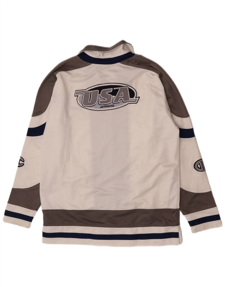 Champion Chaqueta De Chándal Con Gráfico De EE. UU. Para Hombre Blanco Mediano Colorblock
