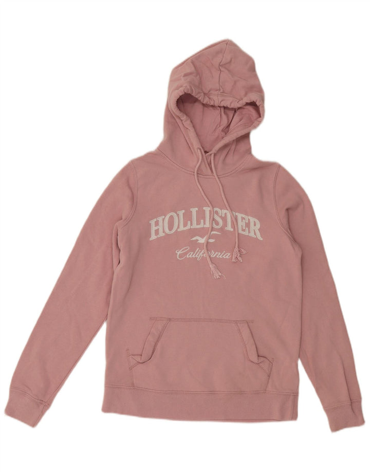 HOLLISTER Jersey con capucha gráfica para mujer UK 6 XS Algodón rosa