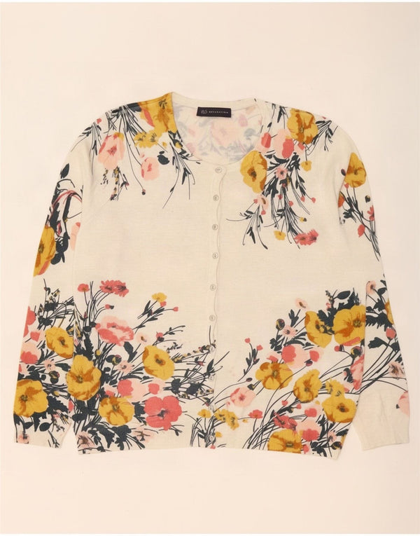 Marks & Spencer Suéter tipo cárdigan para mujer UK 46 Viscosa floral beige grande