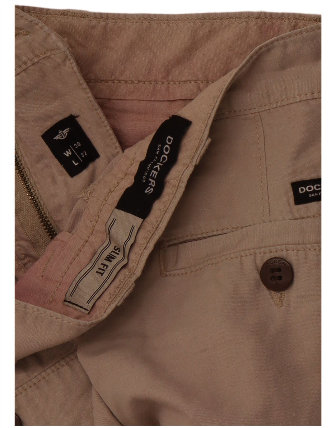 DOCKERS Pantalón chino slim fit para mujer W30 L28 Beige