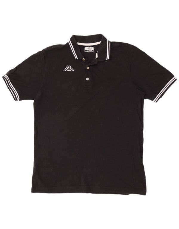 Kappa Polo Hombre XL Algodón A Rayas Negro